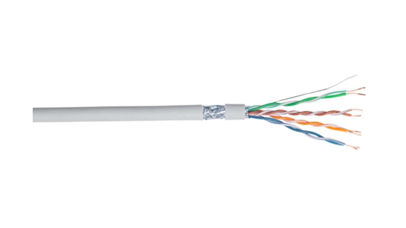 RS PRO Ethernetkabel Cat.5e, 305m, Grau Verlegekabel F/UTP, LSZH