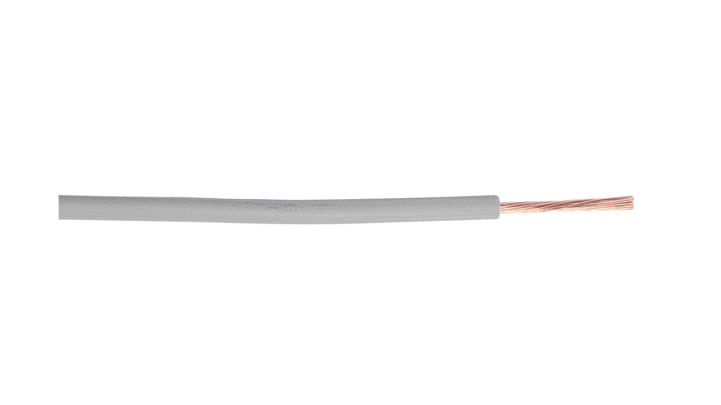 RS PRO Grey 2.5 mm² Hook Up Wire, 14 AWG, 100m, PVC Insulation