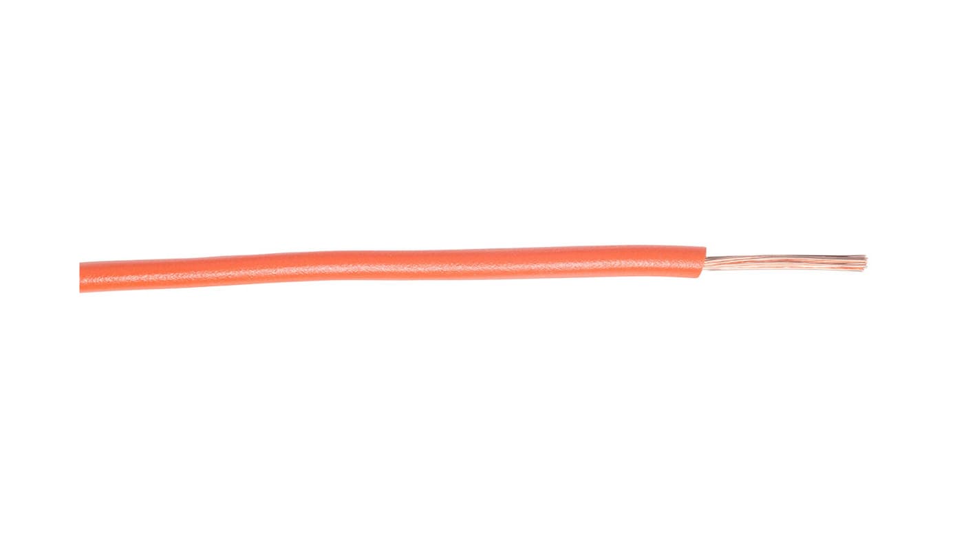 Cable de conexión RS PRO, área transversal 1 mm² Cable de PVC Naranja, 450/750 V, long. 100m, 17 AWG