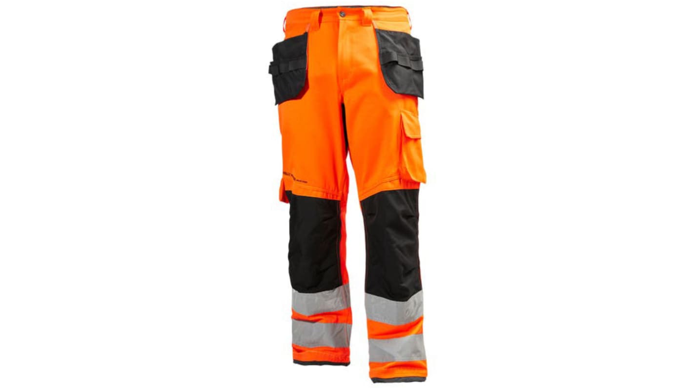 Pantalones alta visibilidad Helly Hansen, talla 30plg, de color Negro/verde/blanco/amarillo