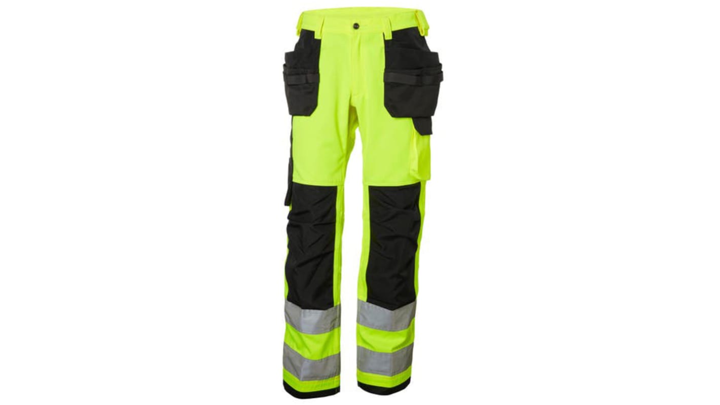 Pantalones alta visibilidad Helly Hansen, talla 36plg, de color Negro/verde/blanco/amarillo
