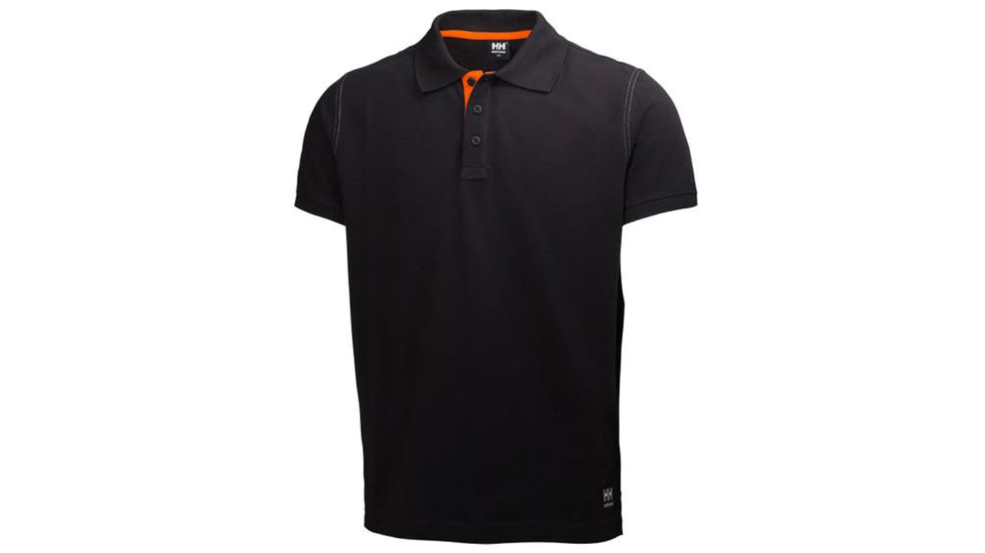 Helly Hansen Oxford Kurzarm Polohemd, Baumwolle Schwarz, Größe L