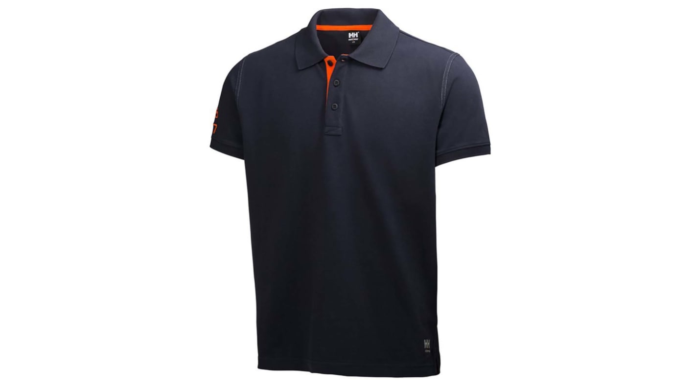 Helly Hansen Oxford Kurzarm Polohemd, Baumwolle Marineblau, Größe S