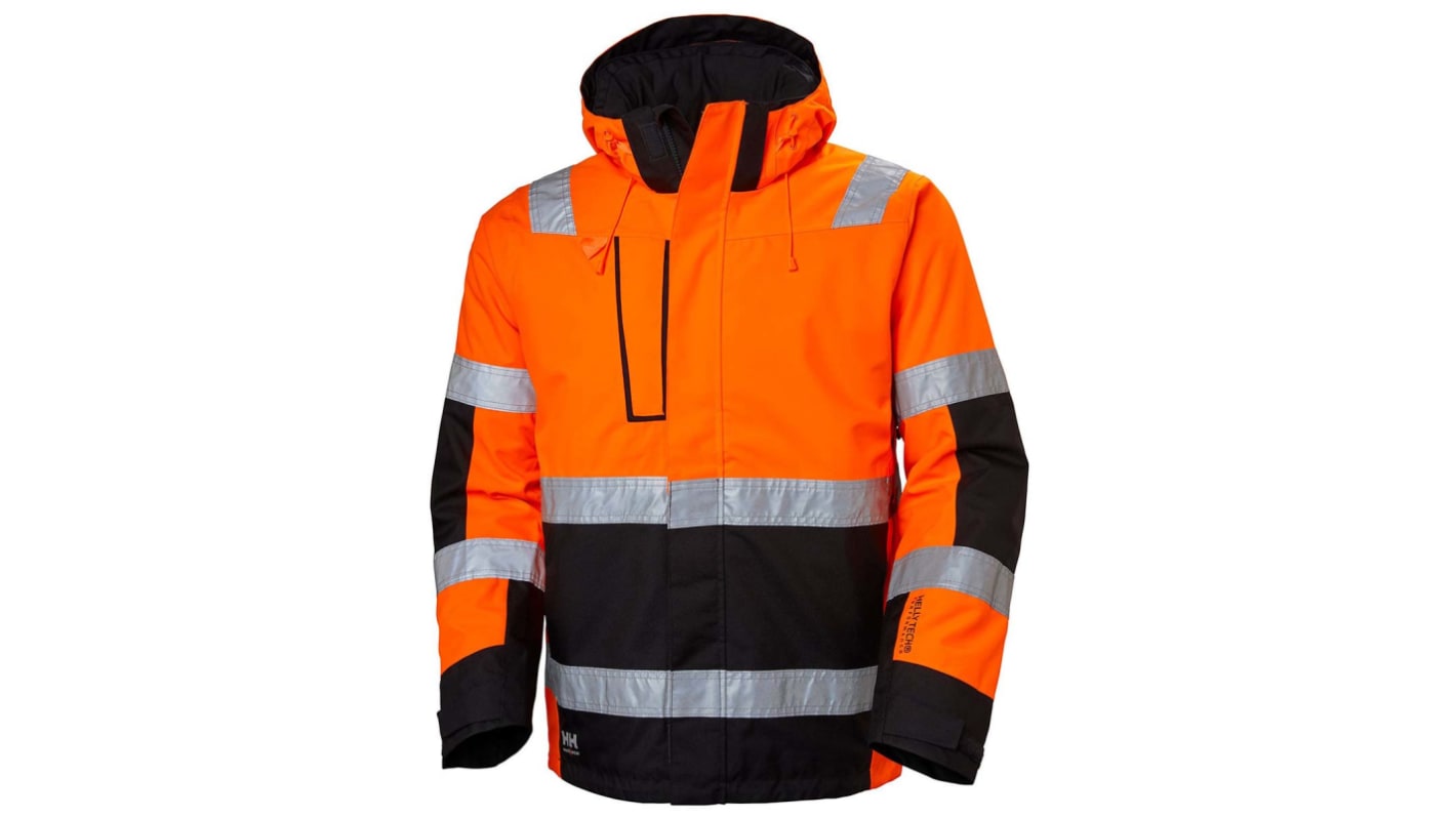 Helly Hansen Sort/grøn/hvid/gul Unisex Vinterjakke m. refleks, S