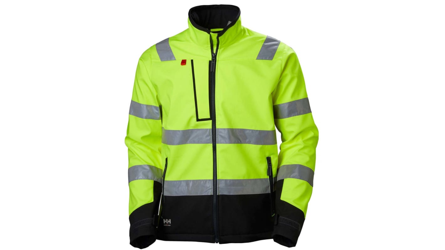 Helly Hansen Yellow Unisex Hi Vis Softshell Jacket, M