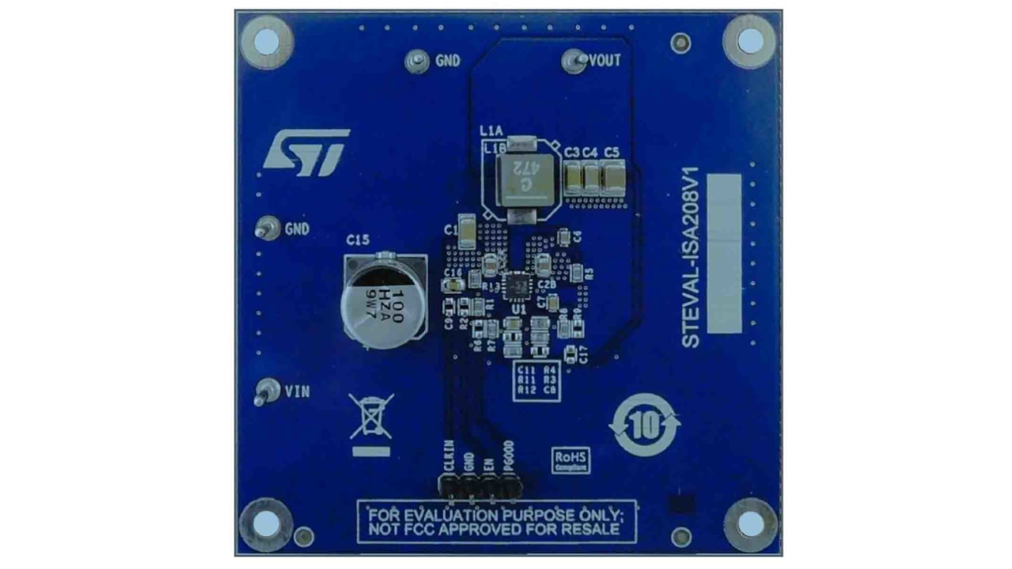 STMicroelectronics 3 A synchronous step-down switching regulator evaluation board based on the L6983CQTR, 38 V