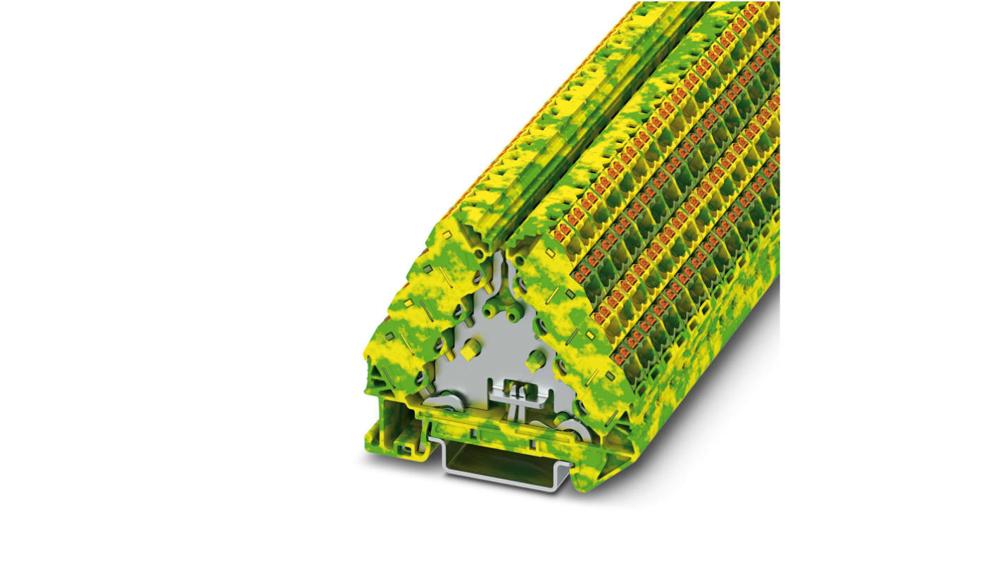 Bloc de jonction à deux étages Phoenix Contact PTRVB, 1.5mm², Enfichable, Vert/Jaune