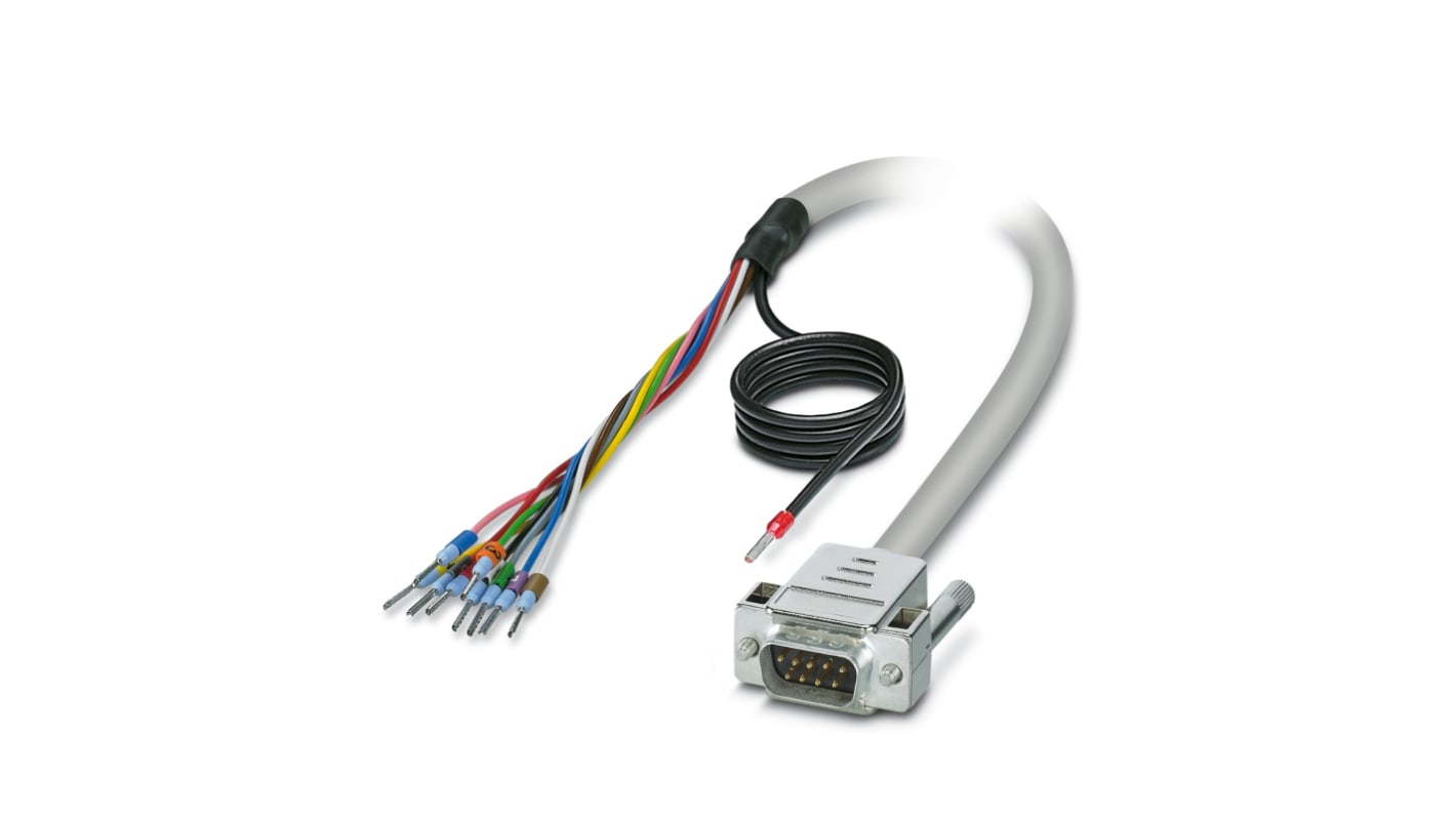 Phoenix Contact Male 9 Pin D-sub Unterminated Serial Cable, 4m