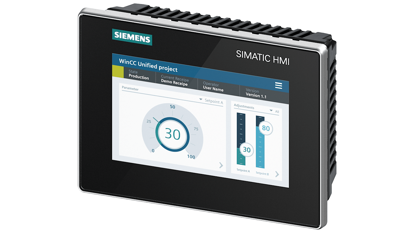 Siemens 6AV2128-3GB06-0AX1, SIMATIC, HMI-Panel, MTP700 Unified Comfort, 7 Zoll, TFT, 800 x 480pixels