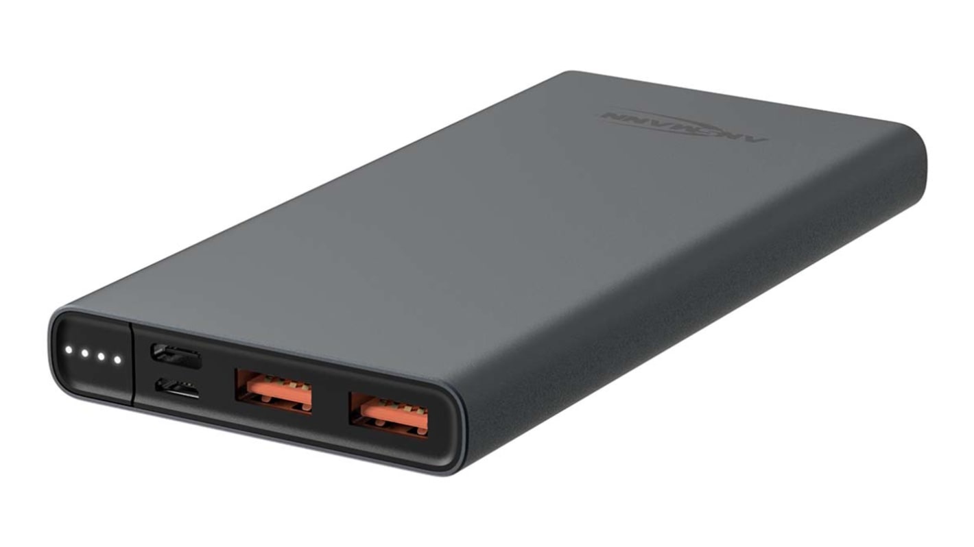 Ansmann Powerbank 10000mAh, mit USB, USB-C Ausgang, 5 V, 9 V, 12 V / 3A