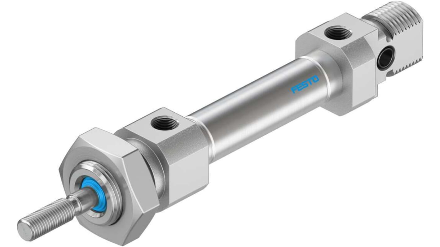 Festo Pneumatic Piston Rod Cylinder - 19177, 8mm Bore, 10mm Stroke, DSNU Series, Double Acting