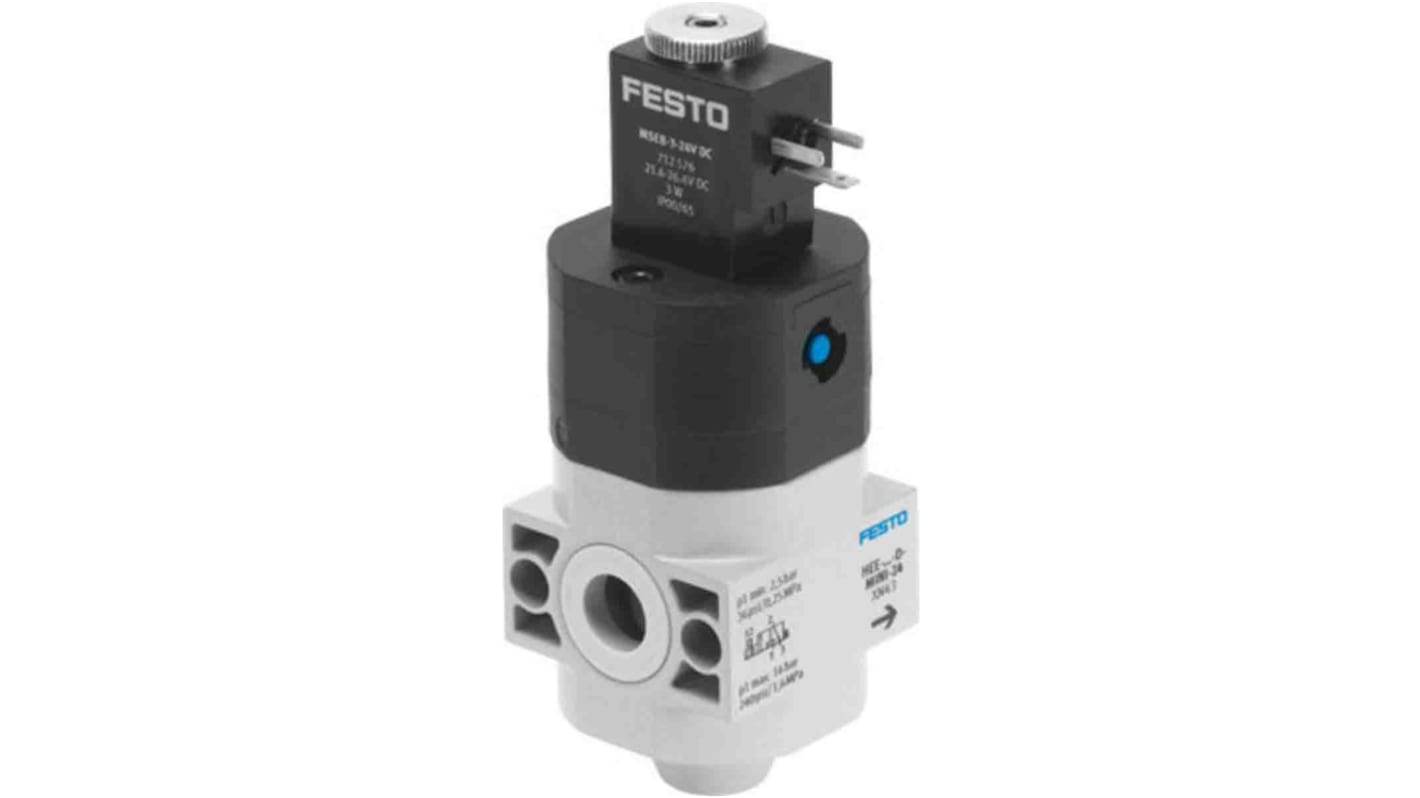 Festo 3/2 Closed, Monostable Pneumatic Manual Control Valve HEE Series, G 1/8, 1/8in, 172956