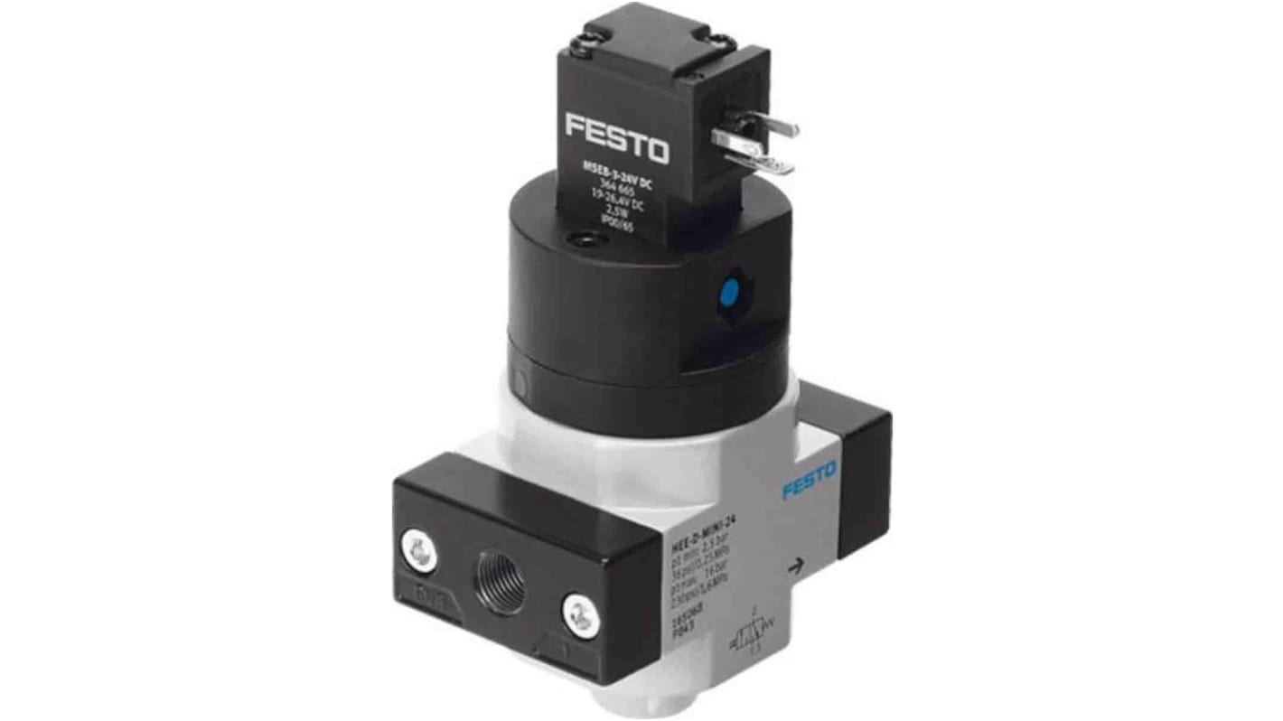 Festo Pneumatic Relay Pneumatic Manual Control Valve HEE Series, G 1/8, 1/8, 165068