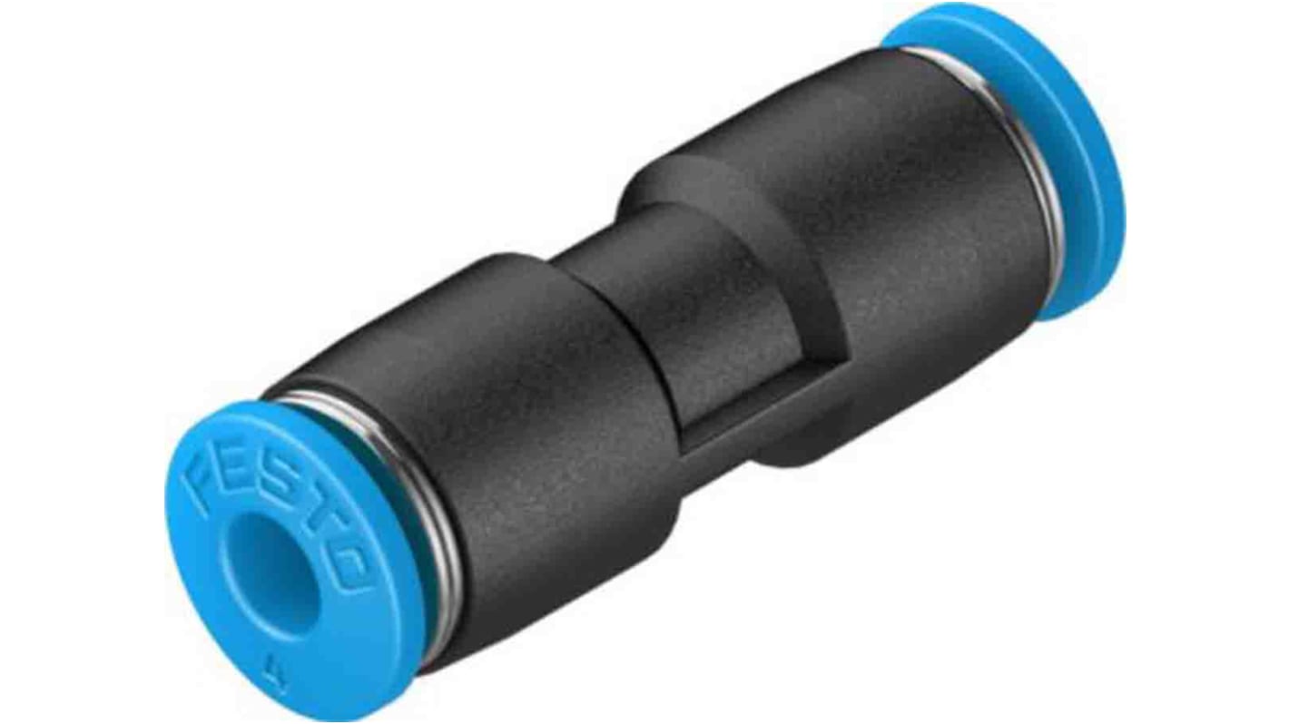 Festo QS Series Straight Tube-to-Tube Adaptor, Push In 4 mm to Push In 4 mm, Tube-to-Tube Connection Style, 130686