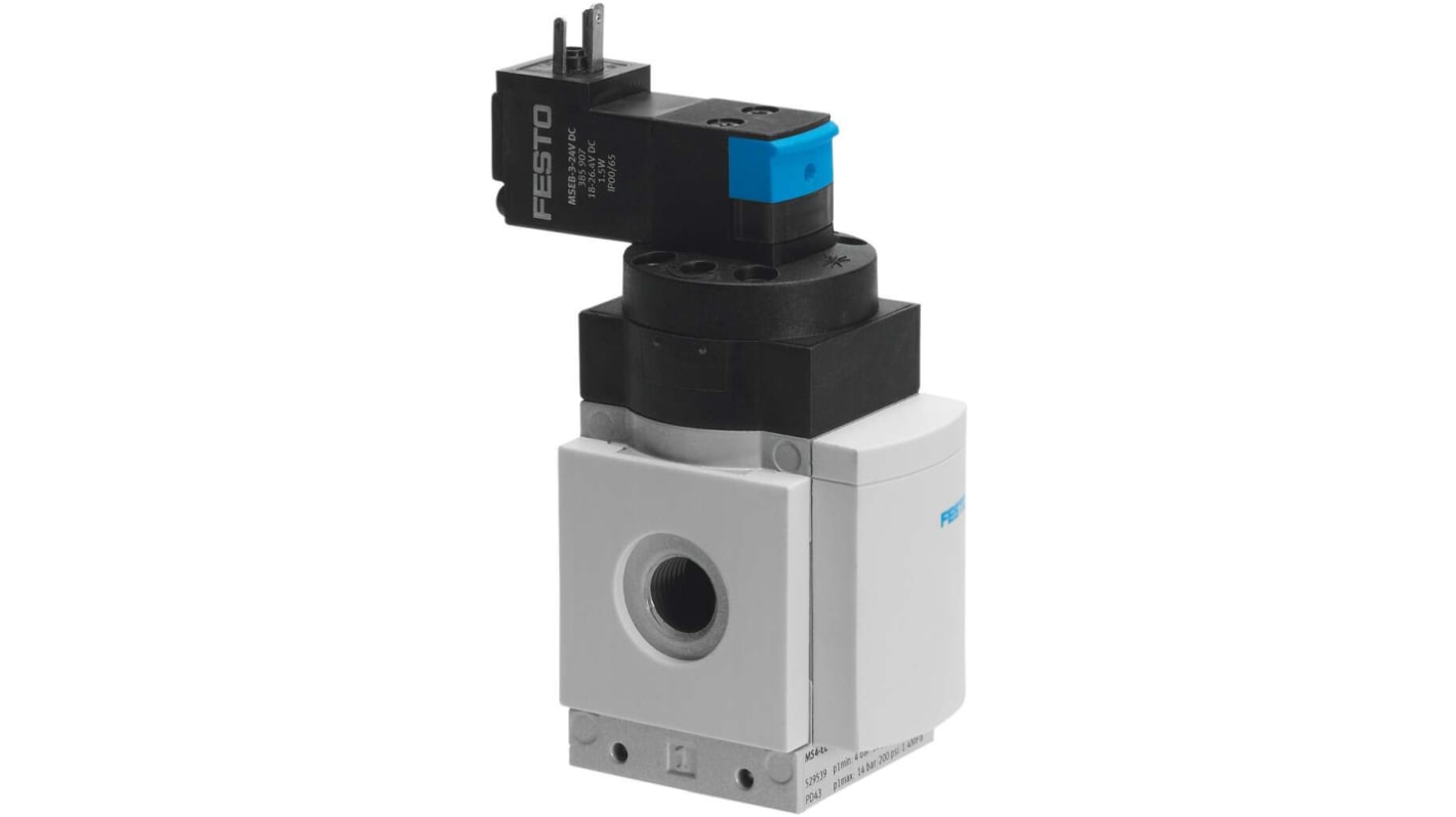 Festo 2/2 Pneumatic Manual Control Valve MS Series, G 1/4, 1/4, 542558