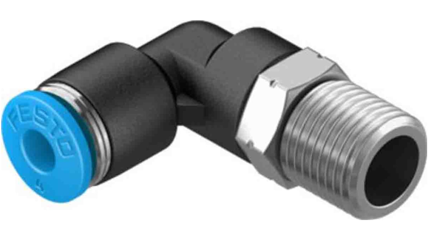 Adaptateur fileté coudé Festo vers Enfichable 4 mm R 1/8 Mâle