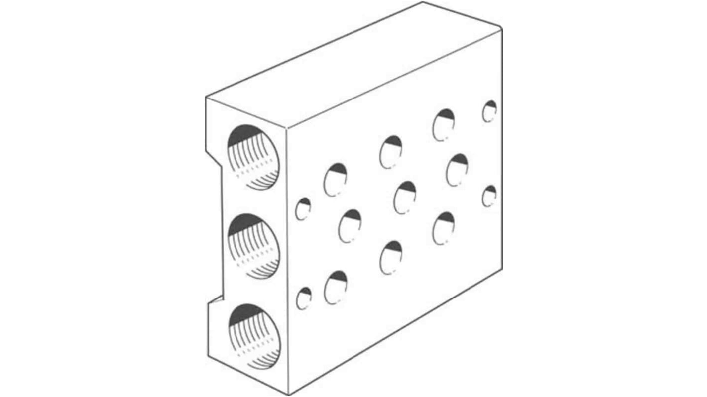 Festo csőcsonk, 3 állomás, G 3/8, Alumínium, 3/8in, G