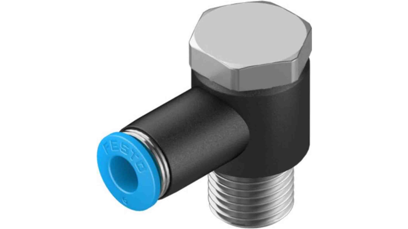 Adaptateur fileté coudé Festo vers Enfichable 6 mm R 1/4 Mâle