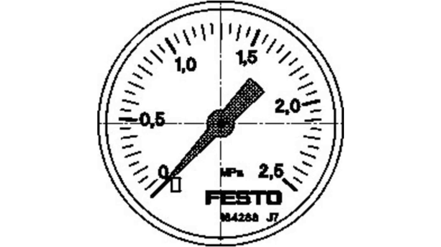 Manómetro Festo, 0bar → 2.5bar, conexión G 1/4, Ø ext. 50mm