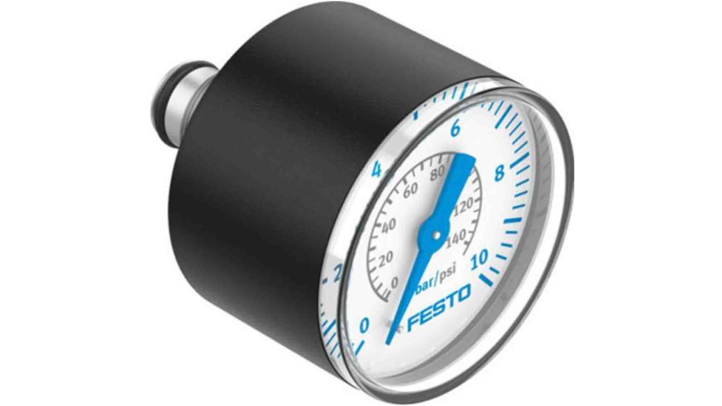 Festo Analogue Pressure Gauge 10bar Back Entry, PAGN-40-10-P10, 0bar min., 548009