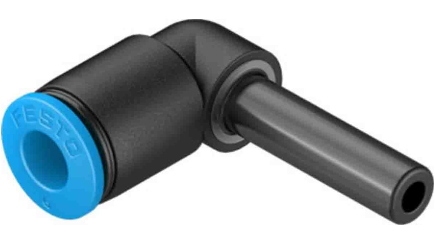 Festo QS Series Elbow Tube-toTube Adaptor, Push In 6 mm to Push In 6 mm, Tube-to-Tube Connection Style, 130746