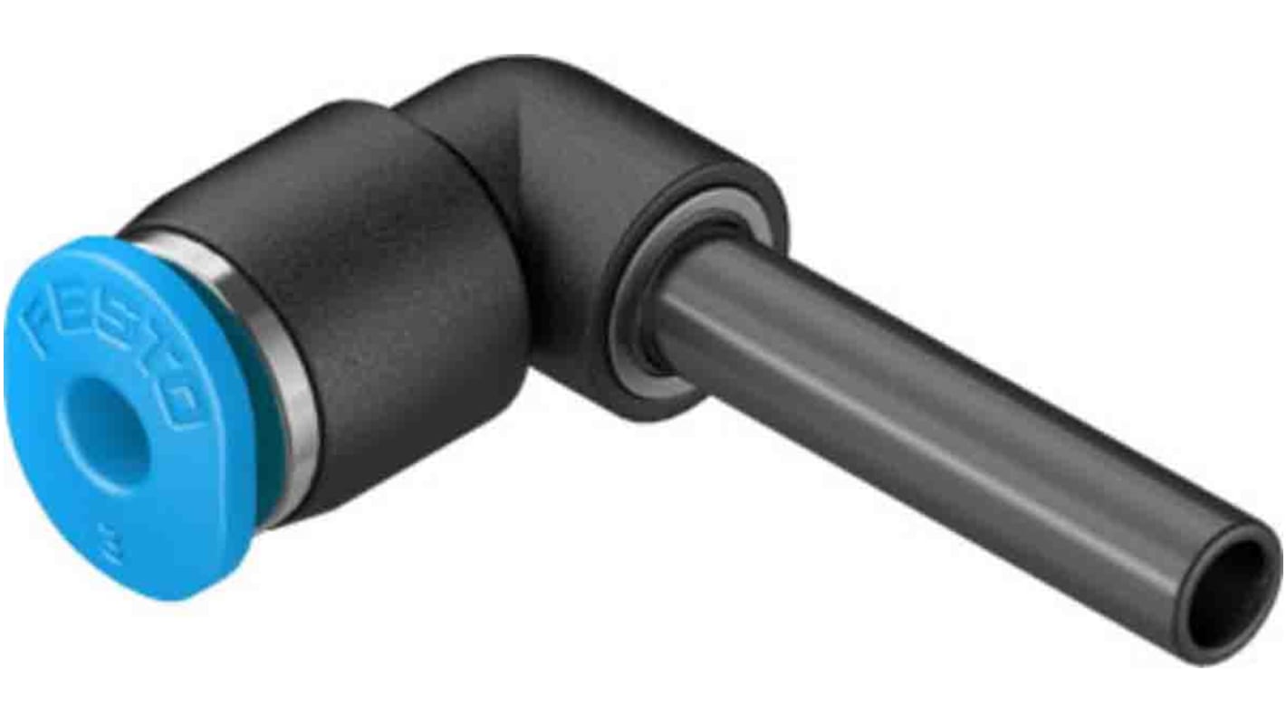 Festo QS Series Elbow Tube-toTube Adaptor, Push In 3 mm to Push In 3 mm, Tube-to-Tube Connection Style, 153349