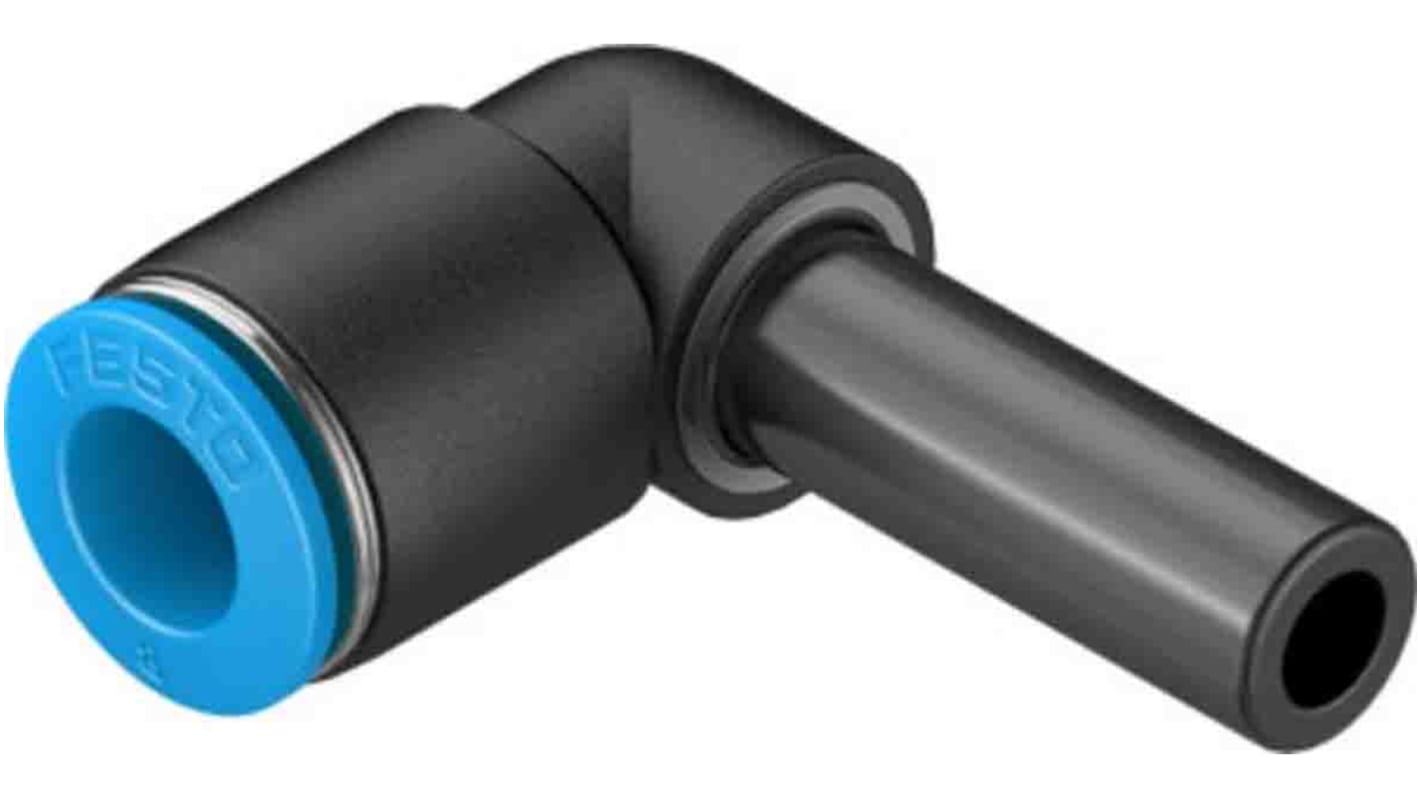 Festo QS Series Elbow Tube-toTube Adaptor, Push In 8 mm to Push In 8 mm, Tube-to-Tube Connection Style, 130747