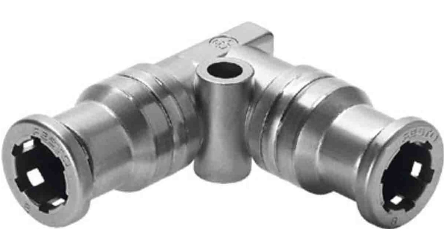 Festo QS Series Elbow Tube-toTube Adaptor, Push In 6 mm to Push In 6 mm, Tube-to-Tube Connection Style, 130663