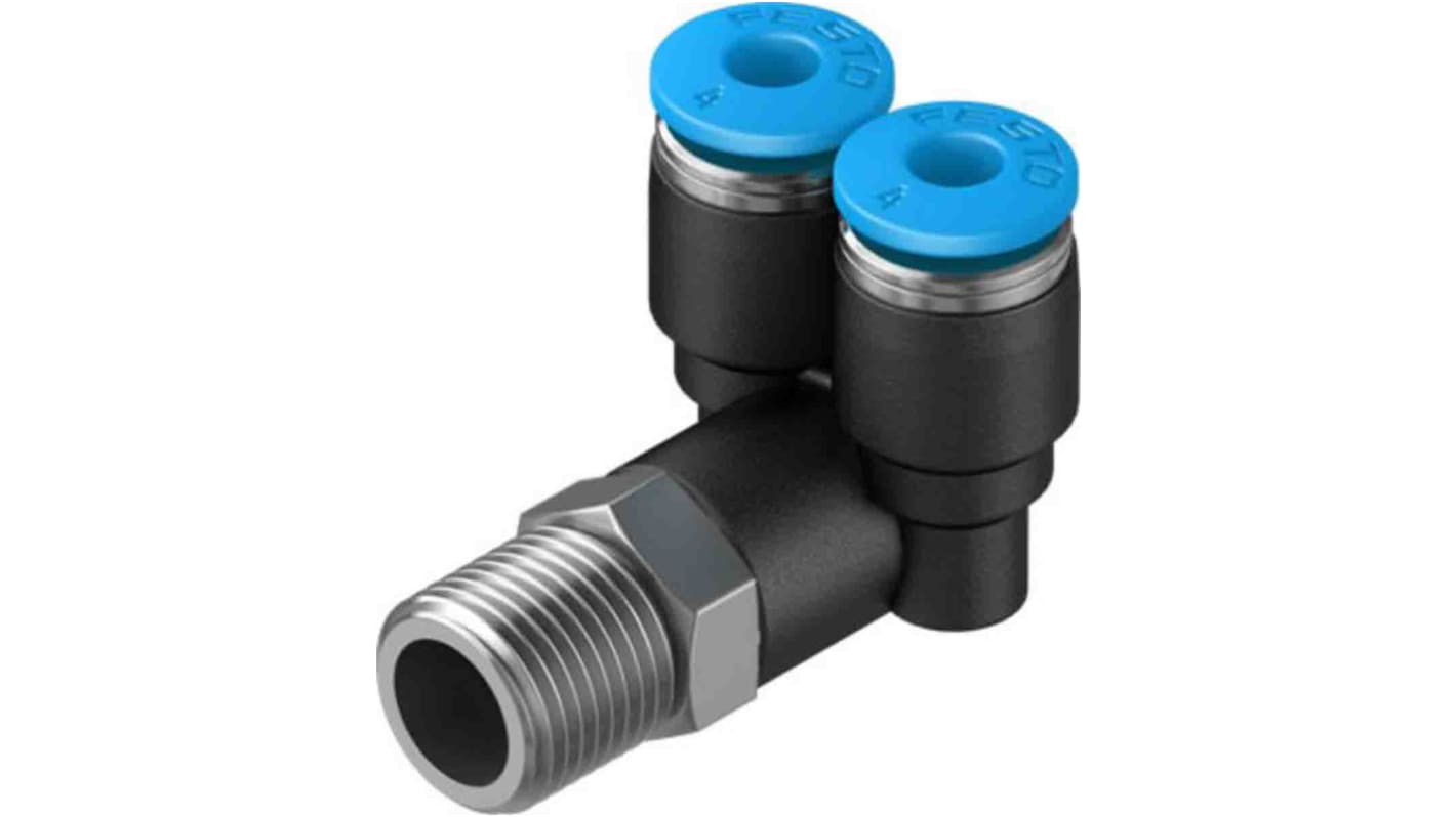 Festo Y Threaded Adaptor, Push In 4 mm to Push In 4 mm, Threaded-to-Tube Connection Style, 153172