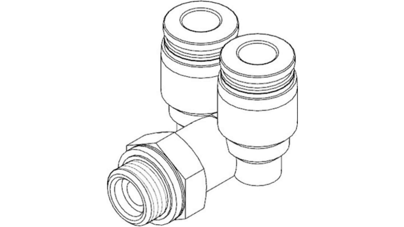 Festo Y Threaded Adaptor, Push In 4 mm to Push In 4 mm, Threaded-to-Tube Connection Style, 186189