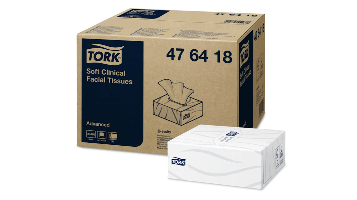 TORK HYGIENE White Facial Tissues, Box of 100