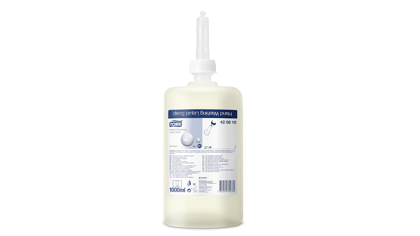 Tork Handreiniger und Seife antibakteriell Geruchlos , Flasche, transparent, 1 l