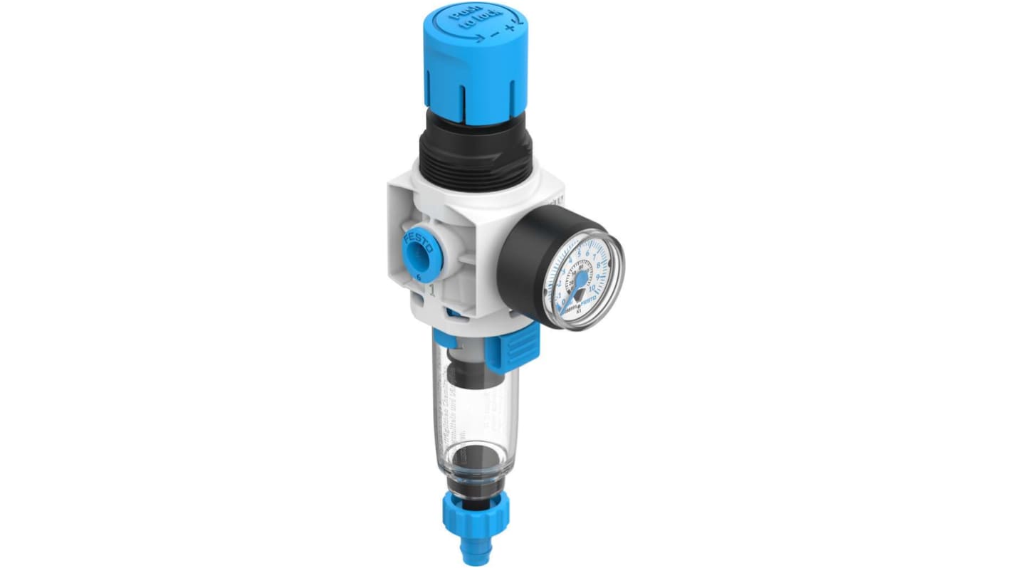 Festo M5 Pneumatic Regulator - 0.5bar to 7bar, 8bar max. input, 8086645