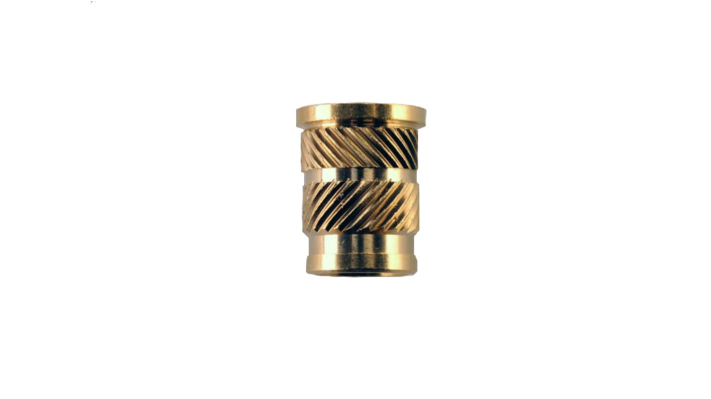 RS PRO, M3 Brass Threaded Insert, 5.5mm diameter 4mm Depth 5.7mm | RS