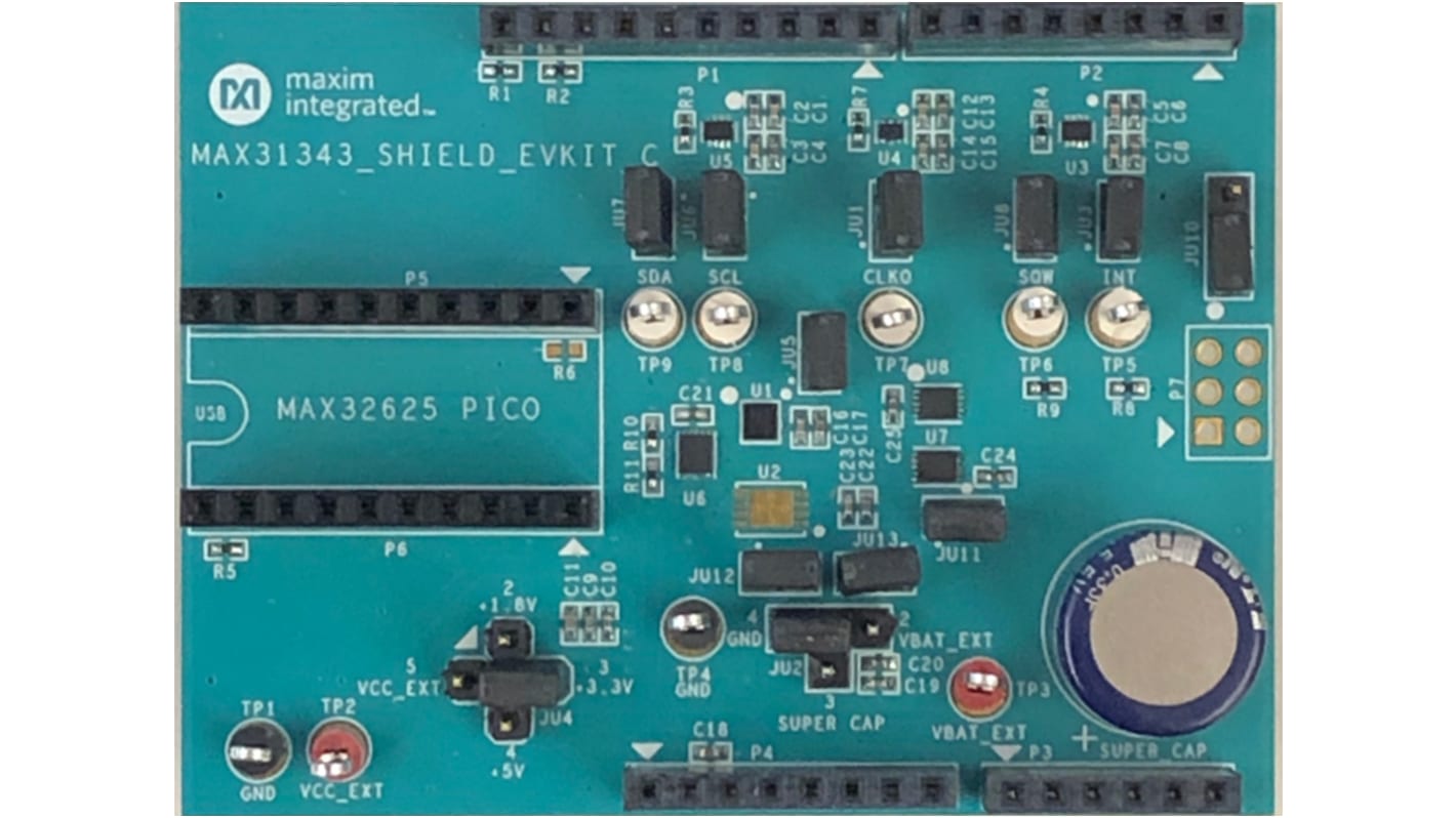 Maxim Integrated Óra és időzítő fejlesztőkészlet, MAX31343SHLD#, Valós idejű óra (RTC) MAX31343SHLD# MAX31343 RTC