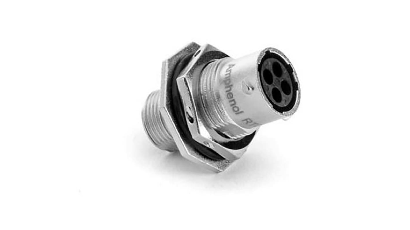 Conector circular Amphenol Industrial hembra serie Ecomate RM de 4 vías hembra, tamaño carcasa 10, montaje aéreo, IP67