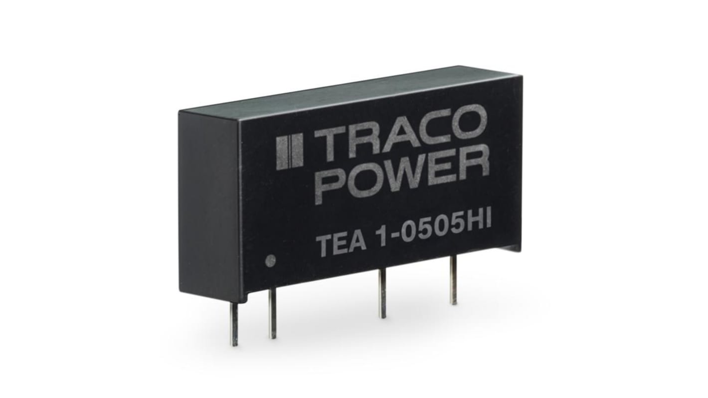 Convertisseur DC-DC TRACOPOWER, TEA 1, Montage traversant, 1W, 1 sortie, 5V c.c., 200mA