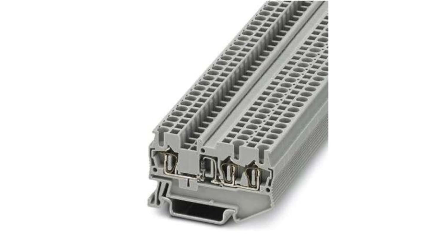 Phoenix Contact ST Series Grey DIN Rail Terminal Block, Spring Clamp Termination