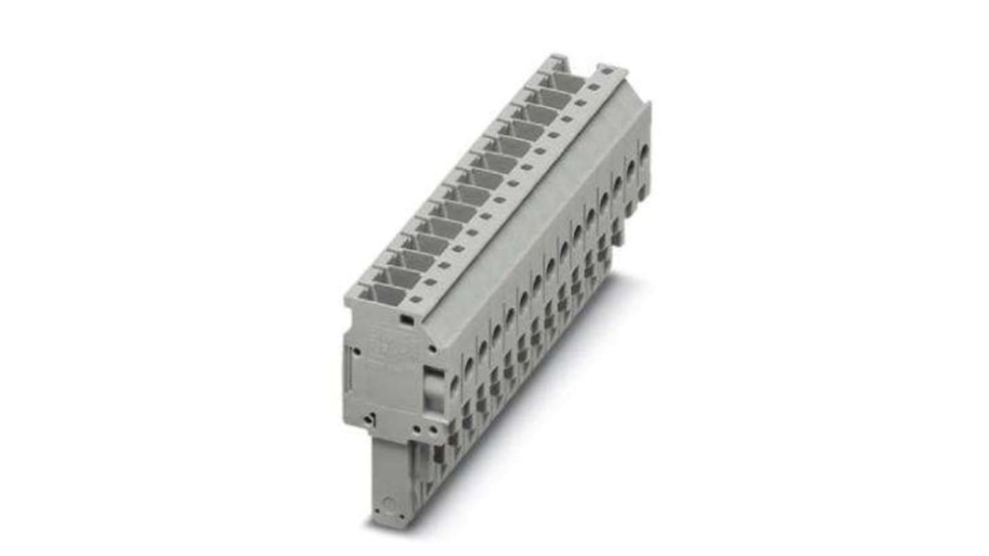 Phoenix Contact 6.2mm Pitch 15 Way Pluggable Terminal Block, Plug, DIN Rail, Screw Termination