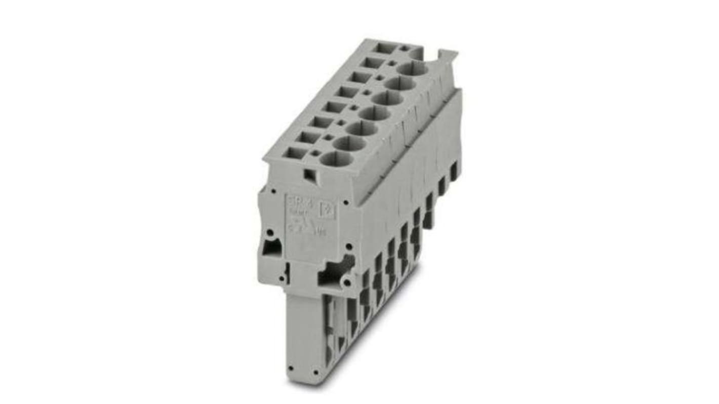 Phoenix Contact 8 Way Pluggable Terminal Block, Plug, DIN Rail, Spring Cage Termination