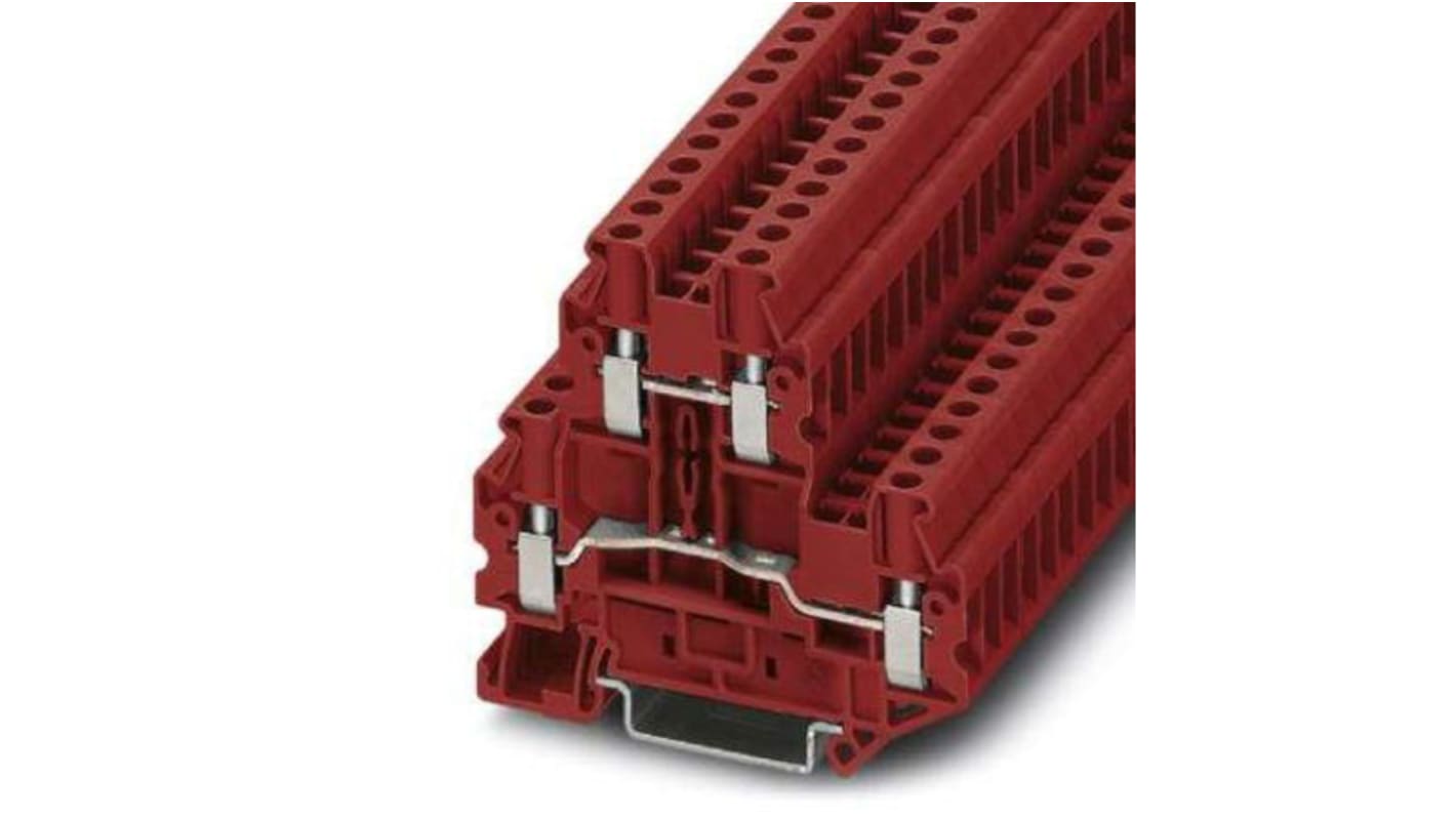 Phoenix Contact UTTB 4 Series Red DIN Rail Terminal Block, 0.14 → 6mm², Screw Termination, ATEX, IECEx