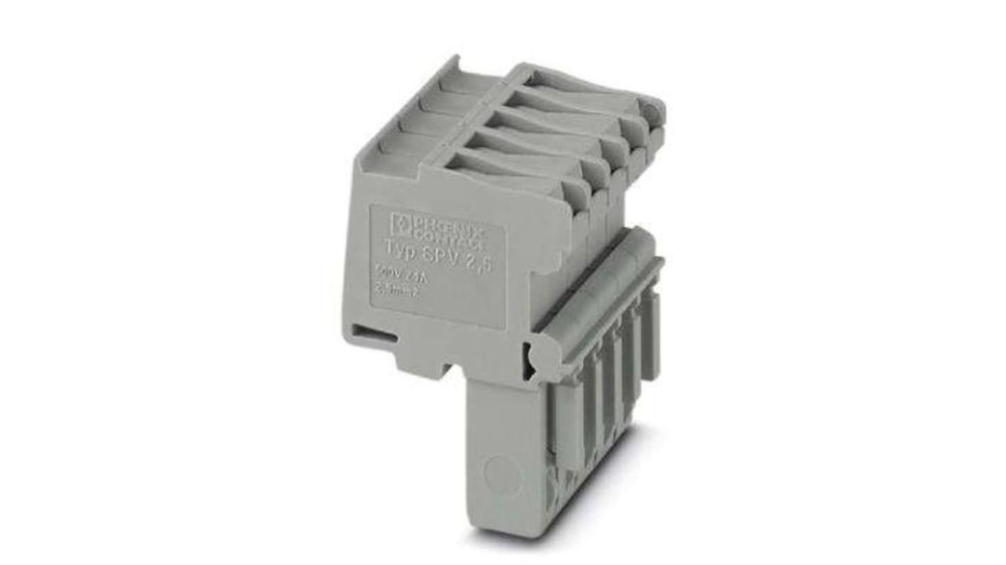 Phoenix Contact Not Applicable Pitch 5 Way Pluggable Terminal Block, Plug, DIN Rail, Spring Cage Termination