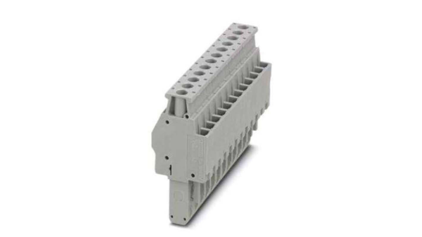 Phoenix Contact 12 Way Pluggable Terminal Block, Plug, DIN Rail, Screw Termination