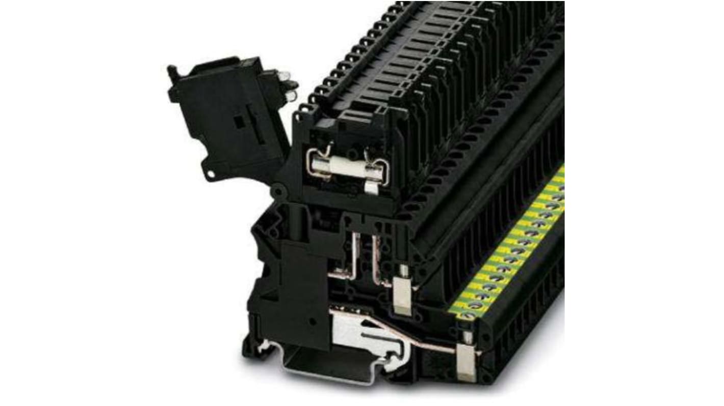 Phoenix Contact UT Series Black DIN Rail Terminal Block, Single-Level