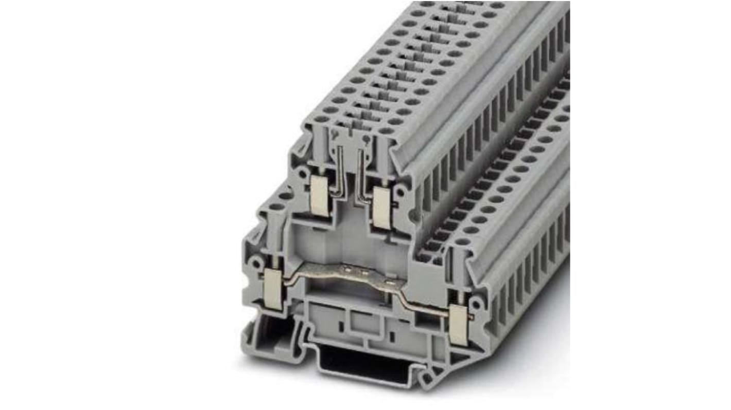 Phoenix Contact UTTB Series Grey DIN Rail Terminal Block, Screw Termination