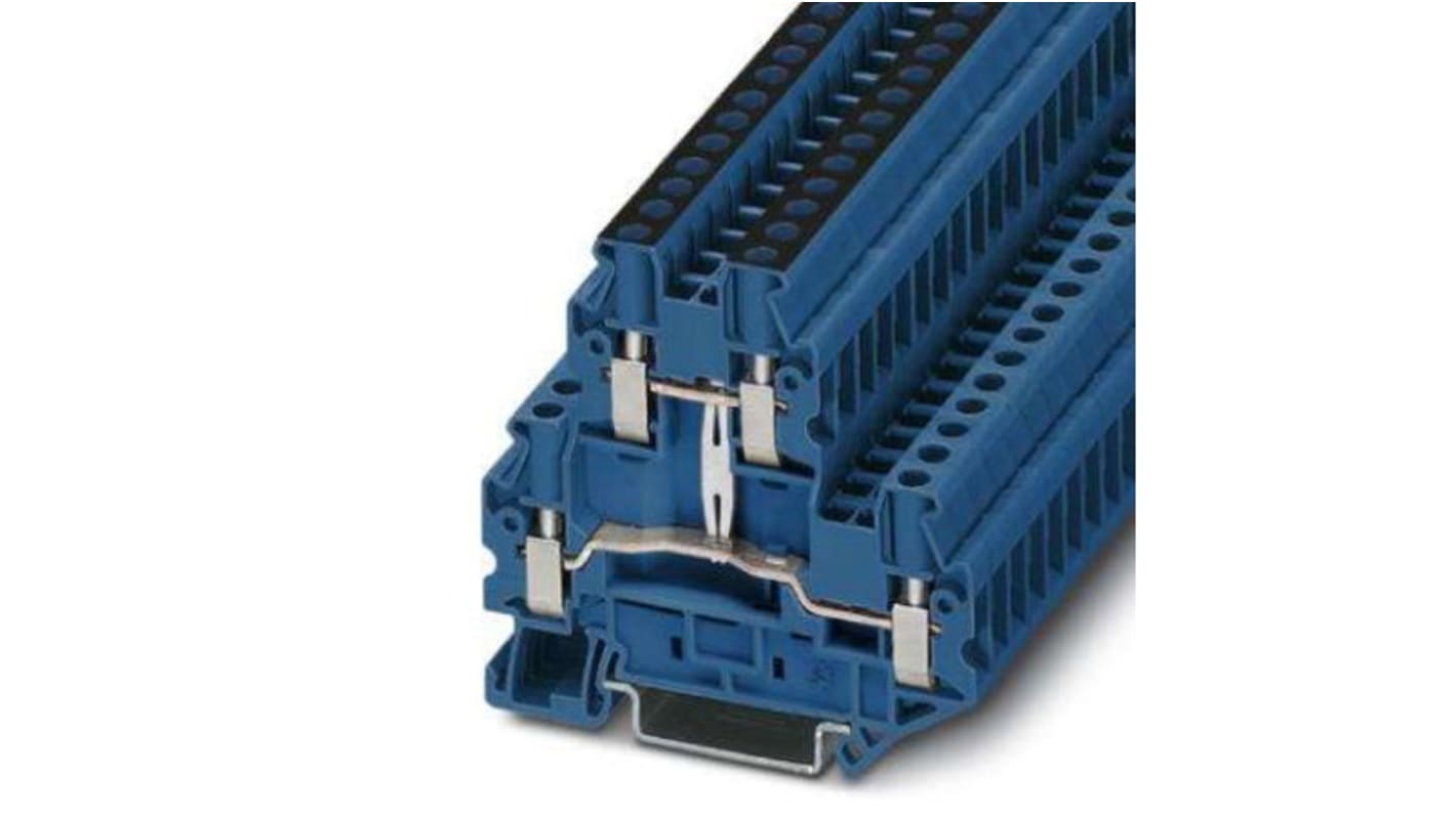 Phoenix Contact UTTB 4 Series Blue DIN Rail Terminal Block, 0.14 → 6mm², Screw Termination, ATEX, IECEx