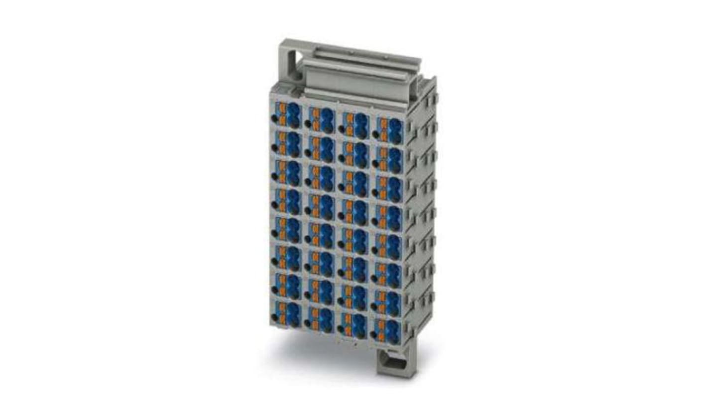 Phoenix Contact PTMC Series PTMC 1,5/32-2 /BU Pluggable Terminal Block, 17.5A, 14 → 26 AWG Wire, Push In