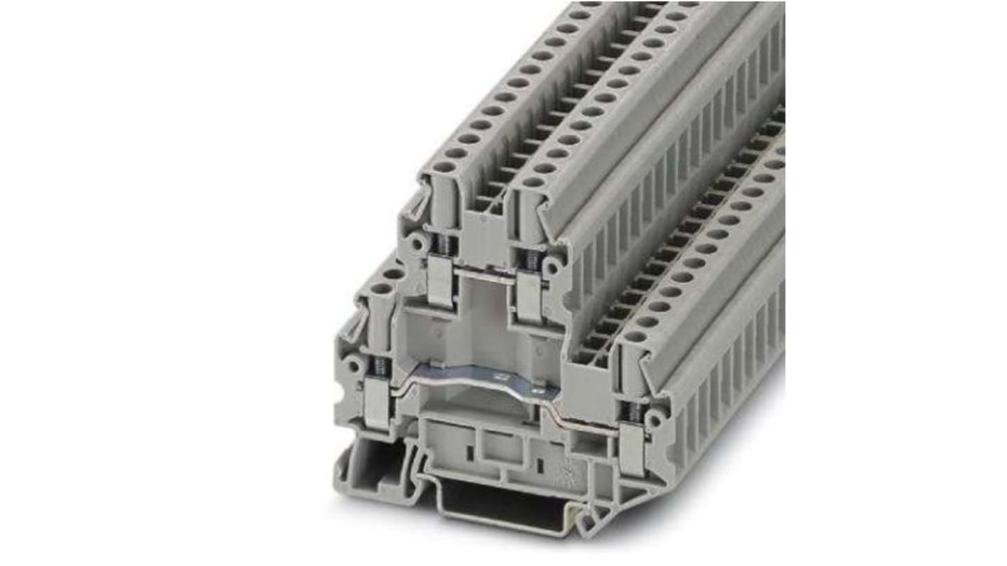 Phoenix Contact UTTB Series Grey DIN Rail Terminal Block, Screw Termination