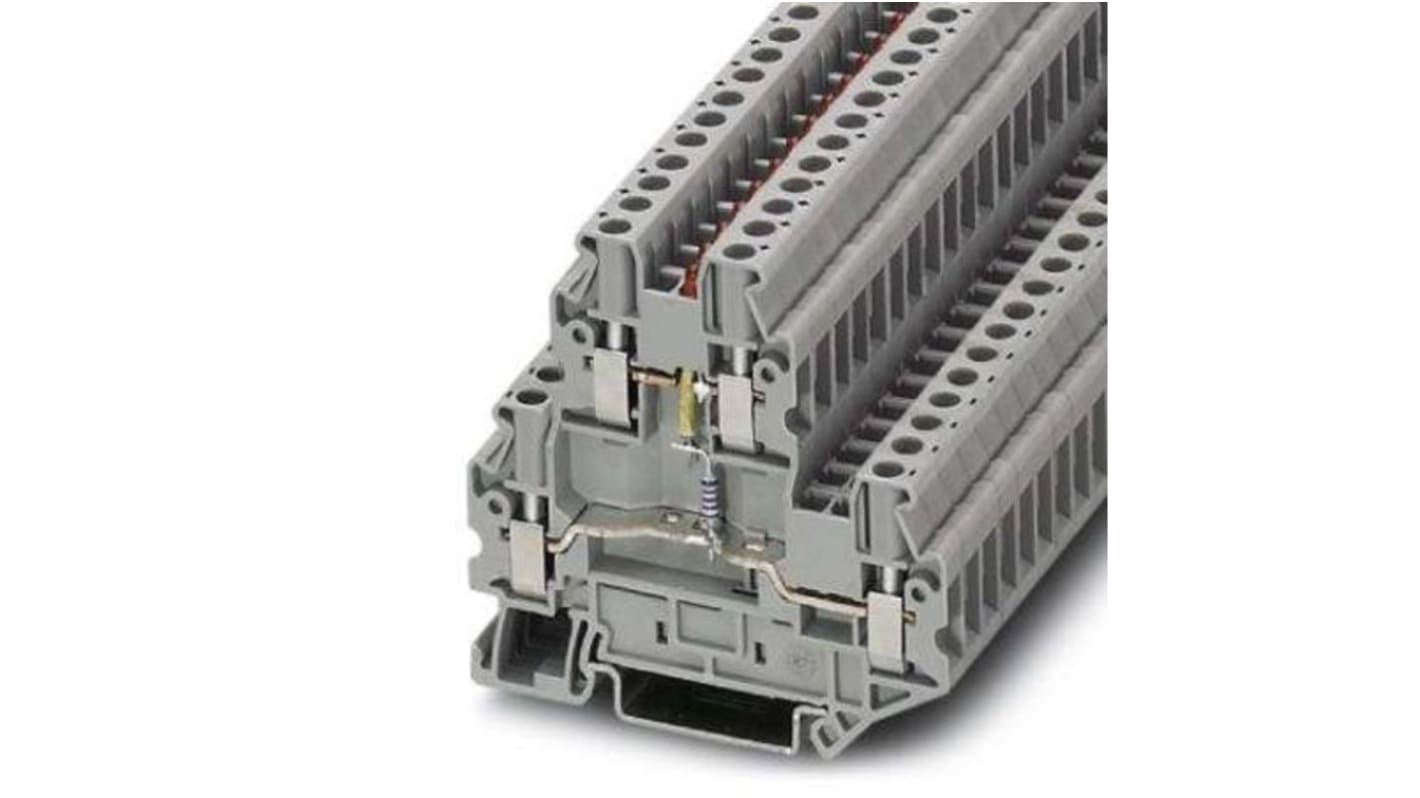 Phoenix Contact UTTB Series Grey DIN Rail Terminal Block, Screw Termination