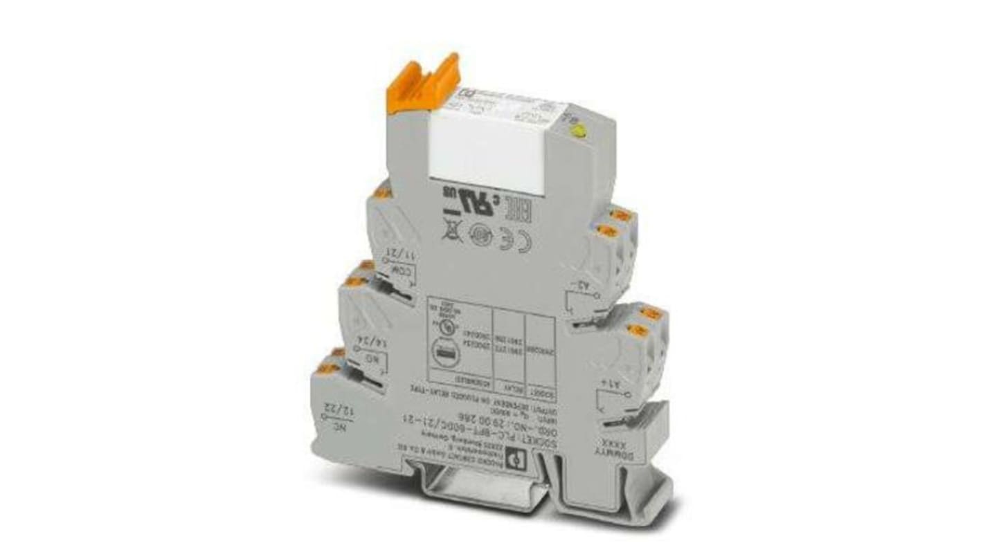 Phoenix Contact PLC Series Interface Relay, DIN Rail Mount, 60V dc Coil, DPDT, 6A Load